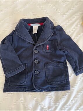 Janie and Jack Navy Blazer with Red Nutcracker Embroidery